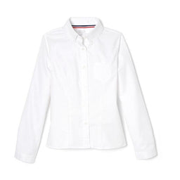 French Toast® - French Toast Girls School Uniform Long Sleeve Fitted Oxford Shirt - White - SE9287