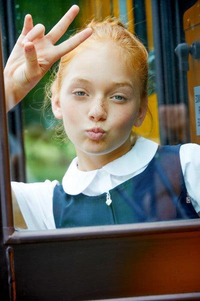 French Toast® - French Toast Girls School Uniform Pleated Jumper with Heart Zipper - Navy - SY9249