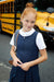 French Toast® - French Toast Girls School Uniform Pleated Jumper with Heart Zipper - Navy - SY9249