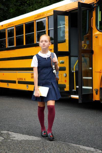 French Toast® - French Toast Girls School Uniform Pleated Jumper with Heart Zipper - Navy - SY9249