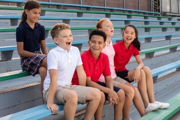 French Toast® - French Toast Girls School Uniform Short Sleeve Interlock Polo with Picot Collar - SA9423