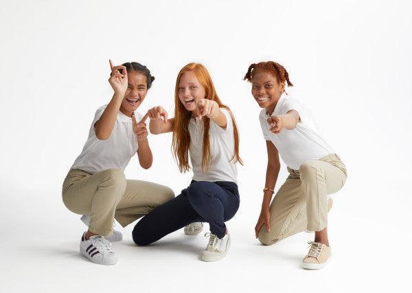 French Toast® - French Toast Girls School Uniform Short Sleeve Interlock Polo with Picot Collar - SA9423