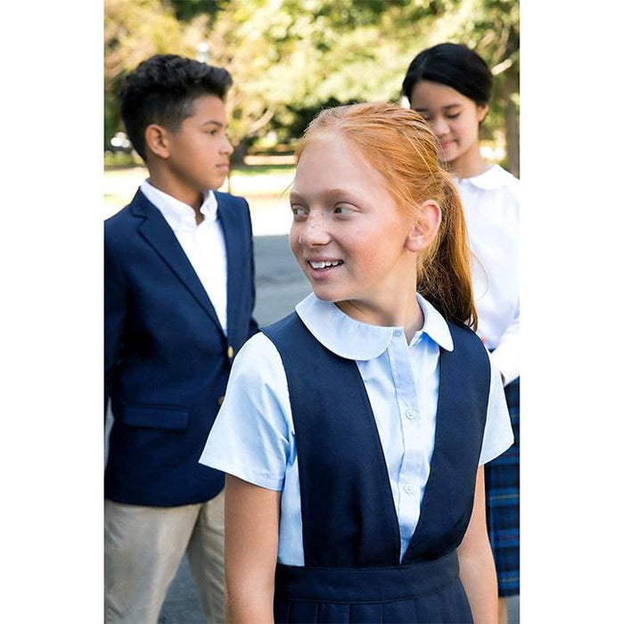 French Toast® - French Toast Girls School Uniform V-Neck Pleated Jumper - Navy - SY9000