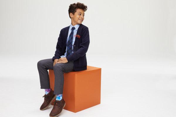 French Toast® - French Toast Unisex CHILDREN & TEENS School Uniform Anti-Pill V-Neck Cardigan Sweater - Navy - SC9000