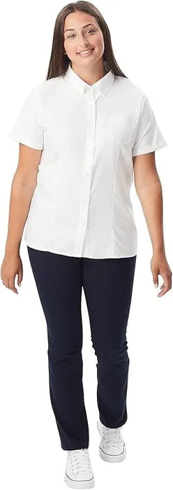 French Toast® Women's Short Sleeve Oxford Shirt XS-M Style SE9284W