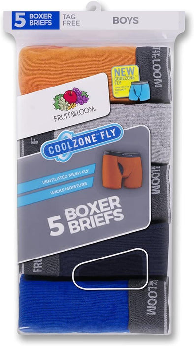 Fruit of the Loom - Fruit of the Loom Boys CoolZone Solid Boxer Briefs - 5 Pack