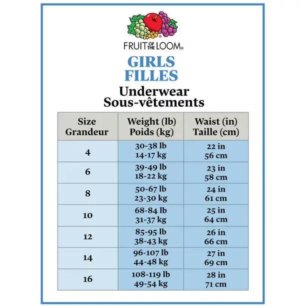 Fruit of the Loom® - Fruit of the Loom Big Girls Bikini Briefs - 9 Pack