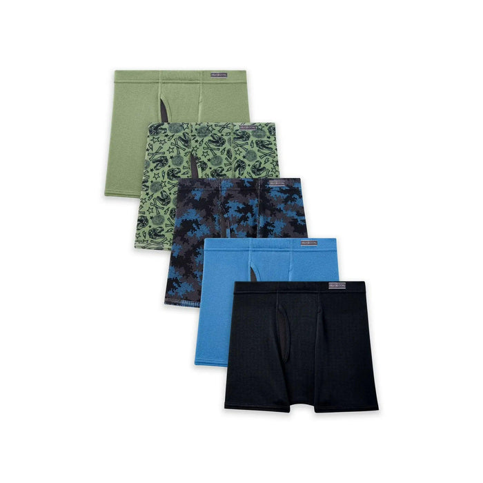 Fruit of the Loom® - Fruit of the Loom Boys CoolZone Camo Boxer Briefs - 5 Pack