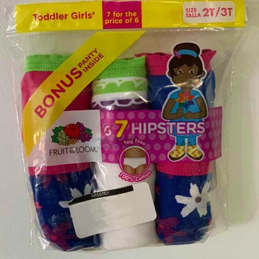 Fruit of the Loom Toddler Girls Hipsters Panties - 7 Pack — Goldtex