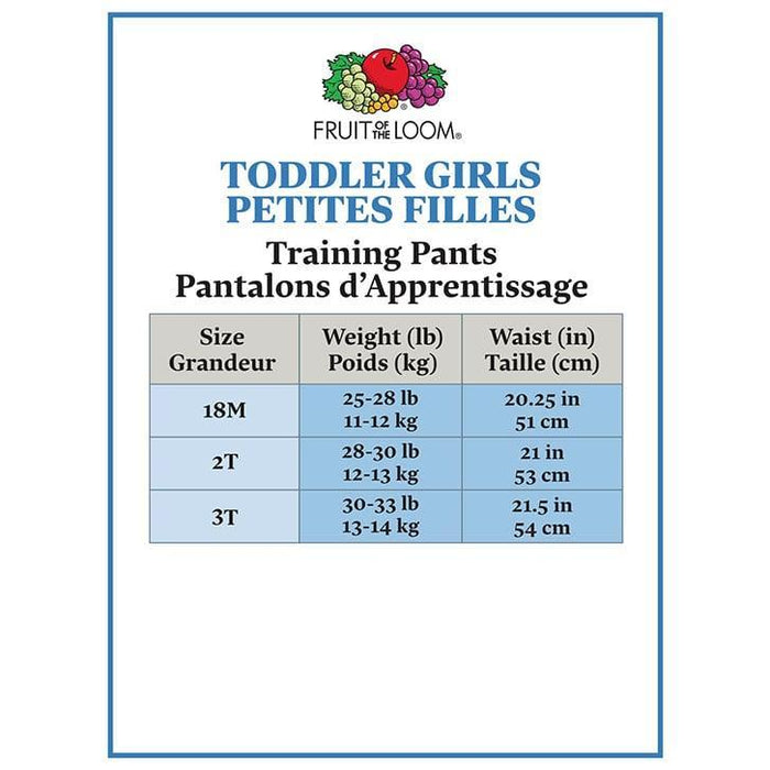 Fruit of the Loom® - Fruit of the Loom Toddler Girls Training Panties - 3 pack