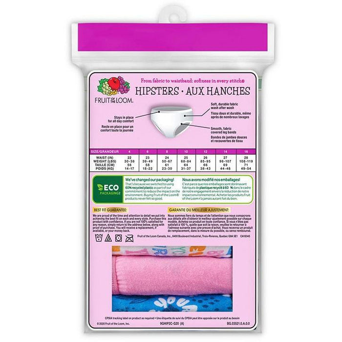 Fruit of the Loom® - Fuit of the Loom Hipster Youth Girls Underwear - 9-Pack