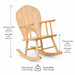 Full back solid maple wooden kids rocking chair - dimensions