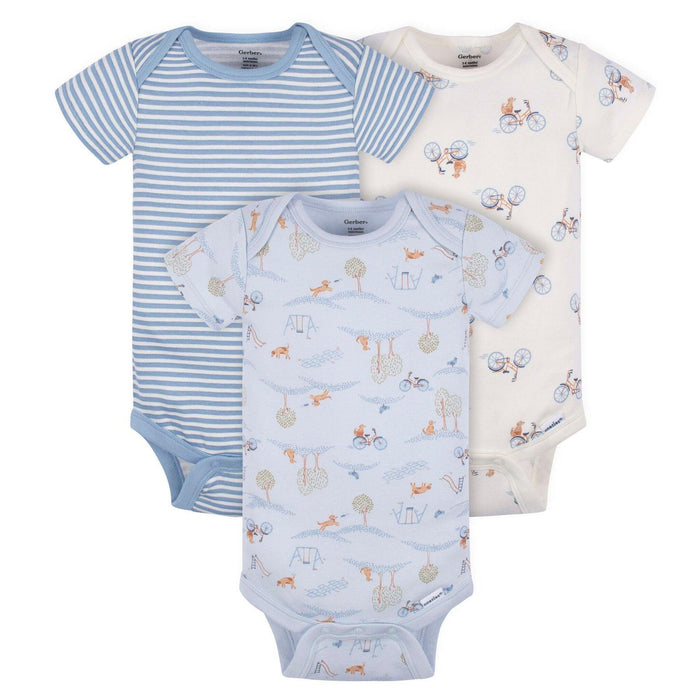 Gerber - Gerber 3 Pack Baby Boys Puppy Playground Onesies Bodysuit