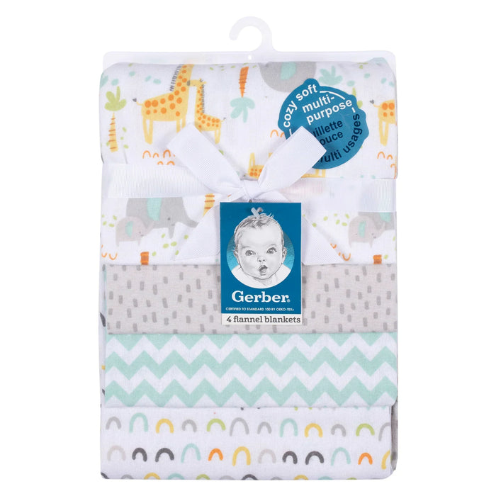 Gerber - Gerber 4-Pack Flannel Baby Receiving Blankets