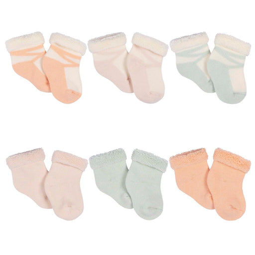 Gerber - Gerber 6 Pack Baby Girl Wildflower Terry Bootie Socks