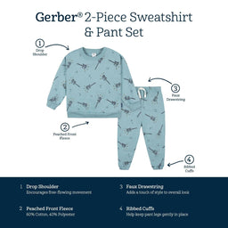 Gerber - Gerber Baby & Toddler 2pc Fleece Top and Pant Set