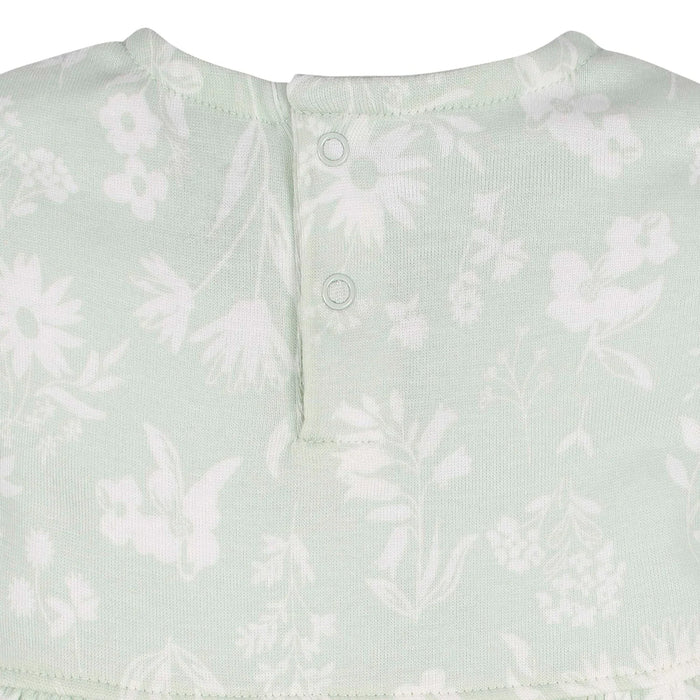 Gerber - Gerber Baby Girl Cotton Dress – Floral Infant Dress with Pockets & Easy Snap Back - Sage Wildflower - 0-9m
