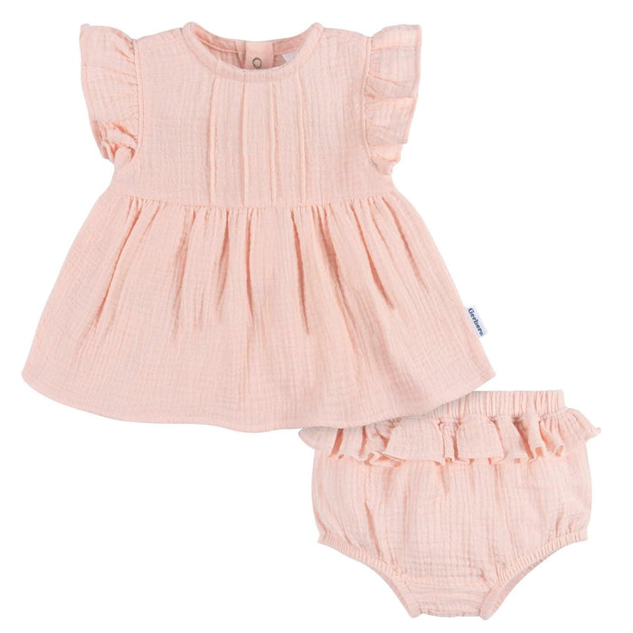 Gerber - Gerber Baby Girls 2pc Top + Diaper Cover Set - Blush