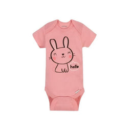 Gerber - Gerber Onesies Brand Short Sleeve Bodysuit - Coral Bunny - hello