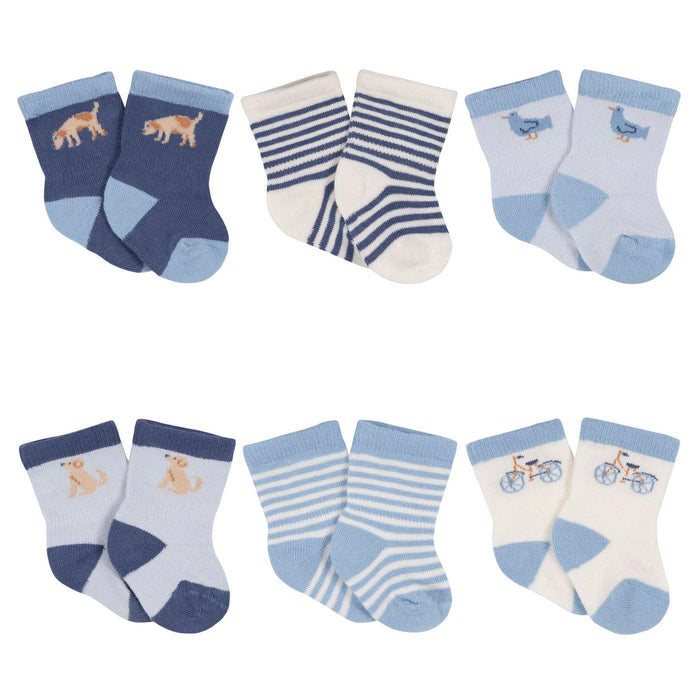 Gerber - Gerber® Gerber 6-Pack Baby Boy Puppy Playground Jersey Crew Socks