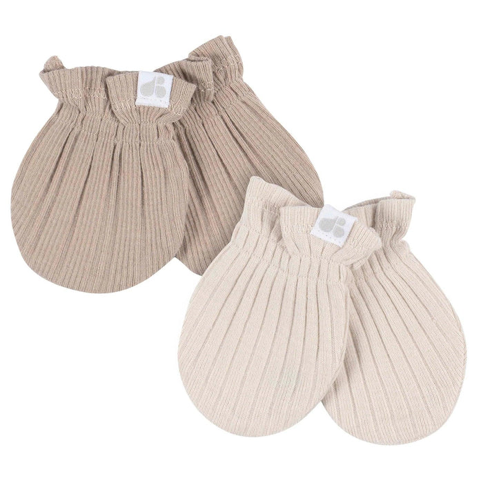 Gerber - Just Born by Gerber Baby Neutral 4-Piece Hat and Mittens - TAN