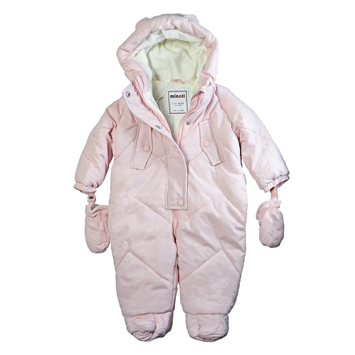 Combinaison de neige matelassée Minoti avec oreilles d'ourson, moufles et chaussons – (0–9 mois)
