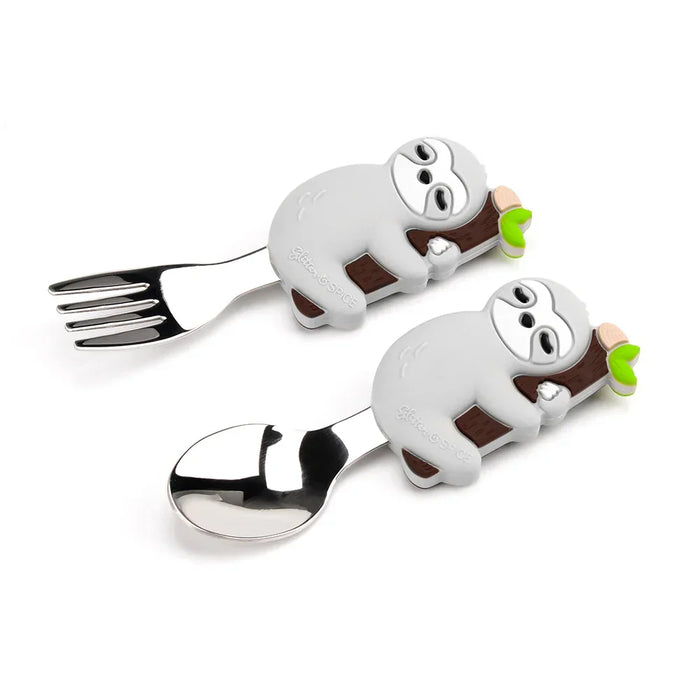 Glitter and Spice - Glitter & Spice Fork & Spoon Set | Soft Silicone Utensils for Babies & Toddlers