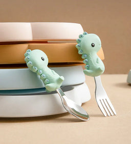 Glitter and Spice - Glitter & Spice Fork & Spoon Set | Soft Silicone Utensils for Babies & Toddlers