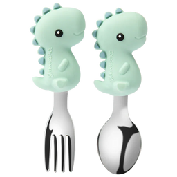 Glitter and Spice - Glitter & Spice Fork & Spoon Set | Soft Silicone Utensils for Babies & Toddlers
