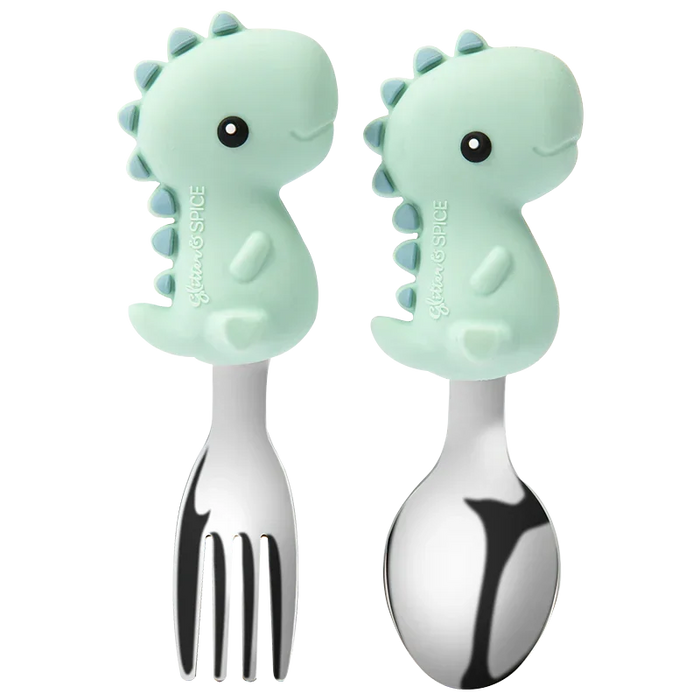 Glitter and Spice - Glitter & Spice Fork & Spoon Set | Soft Silicone Utensils for Babies & Toddlers