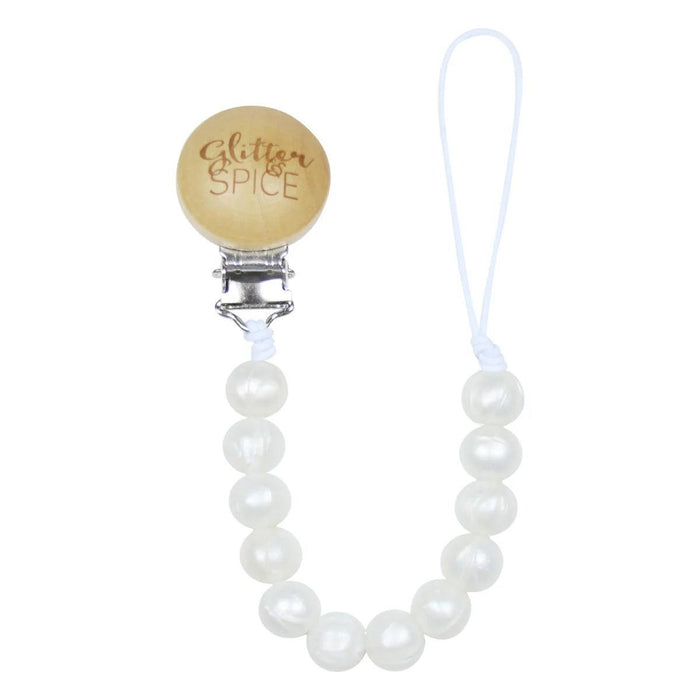 Glitter and Spice - Glitter and Spice Pacifier Clip - Lacey Pearls