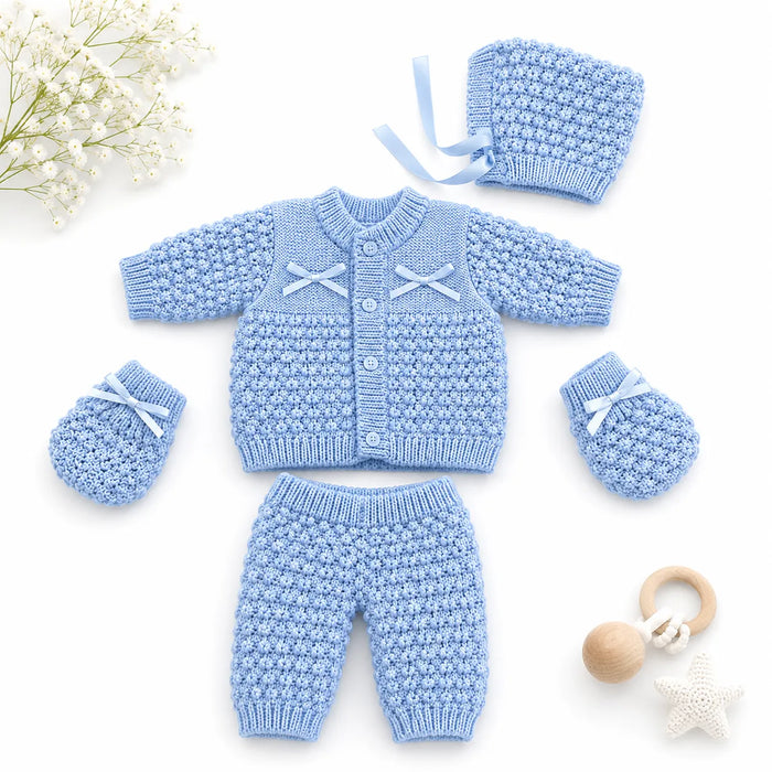 Coffret cadeau bébé Goldtex® 5 pièces classique vintage en maille