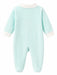 Goldtex GT10 baby romper in light blue with white cuffs, displayed flat on a white background.