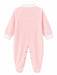 GT10 baby romper in light pink with white cuffs and collar, laid flat on a white background.