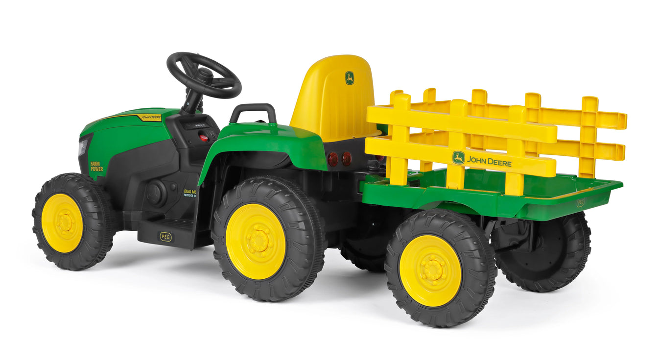 Goldtex - John Deere 12V Farm Power Ride-On Tractor with Remote | Peg Perego