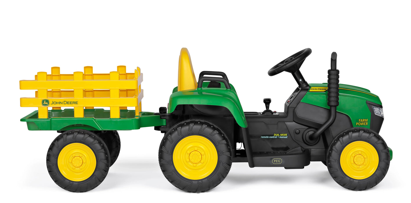 peg perego power wheels tractor John Deere 12V Farm Power Ride-On Tractor with Remote