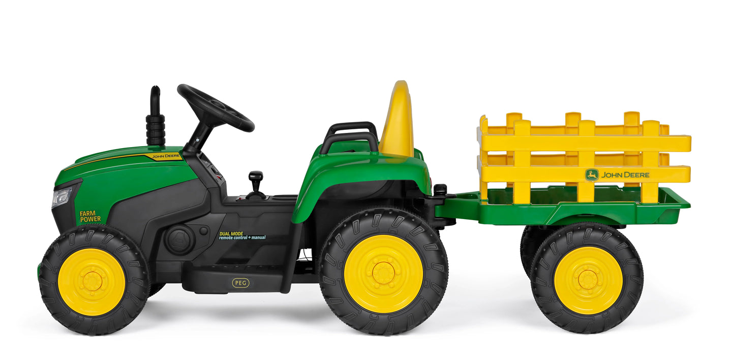 Goldtex - John Deere 12V Farm Power Ride-On Tractor with Remote | Peg Perego