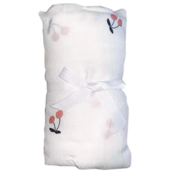 Goldtex - Muslin Cotton Baby Swaddle Blanket – Cherry & Whale Patterns