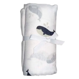Goldtex - Muslin Cotton Baby Swaddle Blanket – Cherry & Whale Patterns