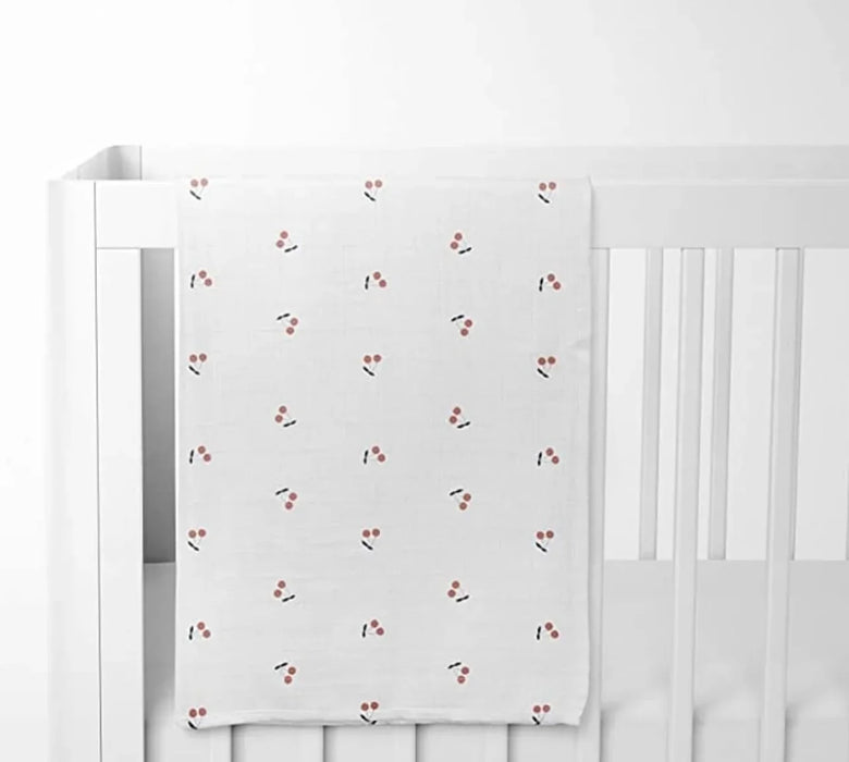 Goldtex - Muslin Cotton Baby Swaddle Blanket – Cherry & Whale Patterns