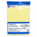 Yellow percale crib sheet set in packaging, flat and fitted sheets for standard crib mattress