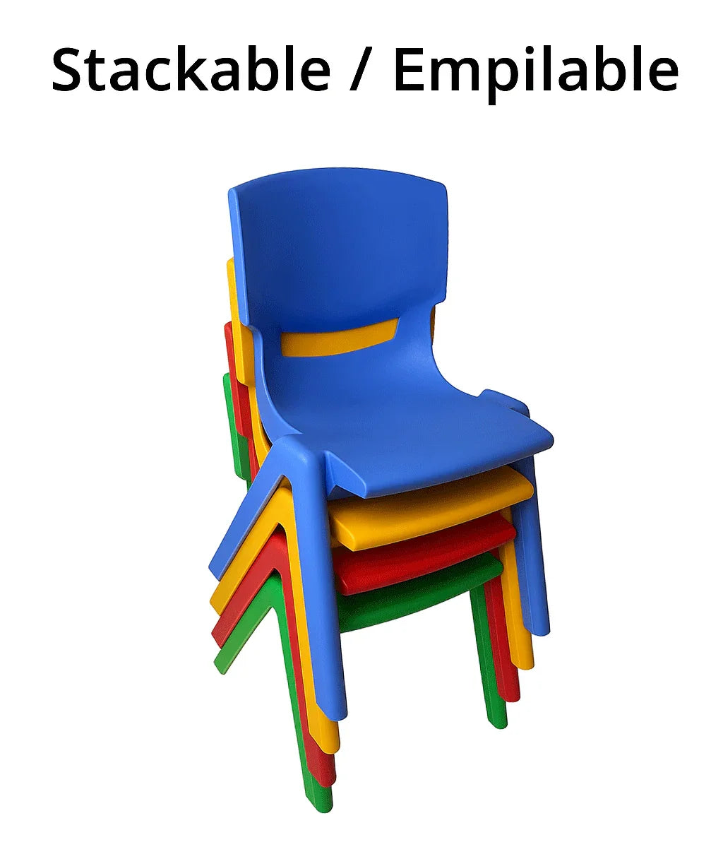 Goldtex® - Children’s Daycare Chair – Stackable, Durable, One-Piece Molded Plastic - Kid-Safe Design