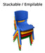 Goldtex® - Children’s Daycare Chair – Stackable, Durable, One-Piece Molded Plastic - Kid-Safe Design