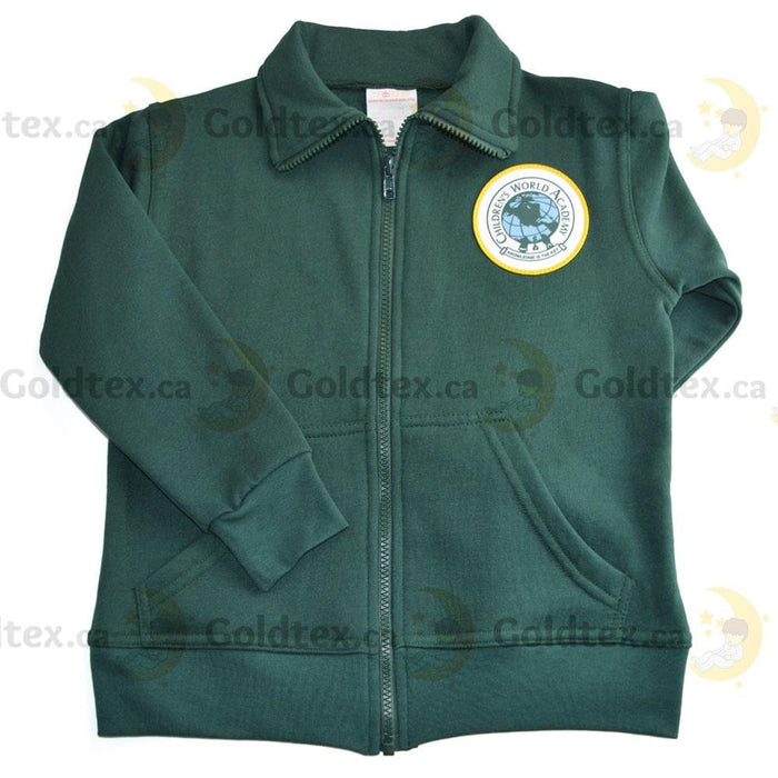 Goldtex® - CWA - School Uniform Green Fleece Cardigan with Logo