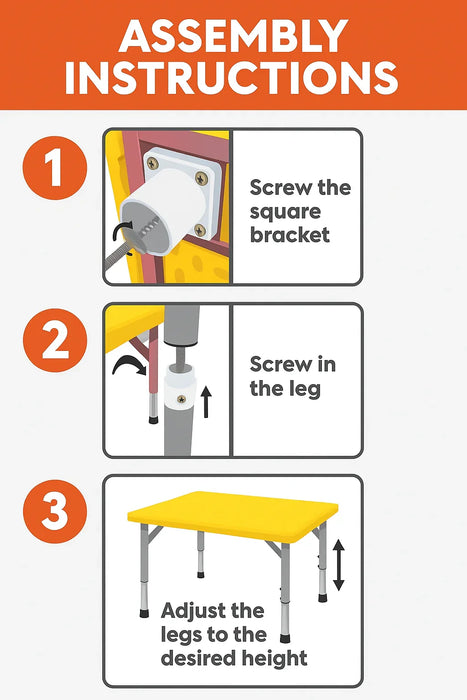 Goldtex® - Durable Rectangular Daycare Table – Adjustable Height Kids Table (47 x 24")