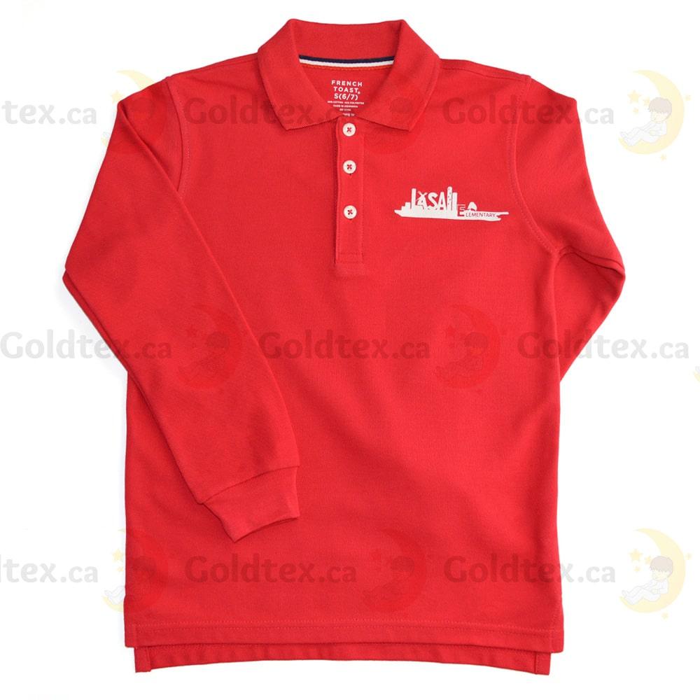 Lasalle Elementary School Long Sleeved Polo with School Logo Goldtex