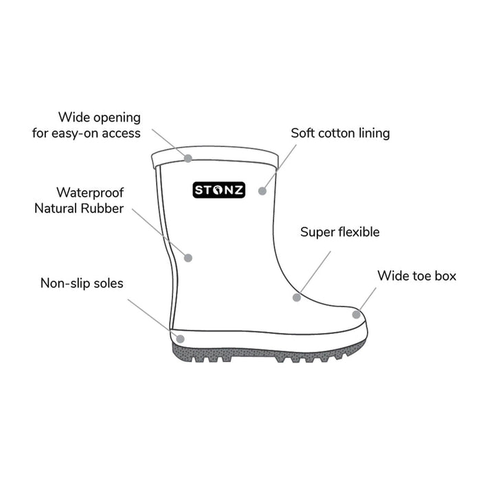 Goldtex - Stonz Waterproof Toddlers & Kids Rain Boots - (5T to 2)