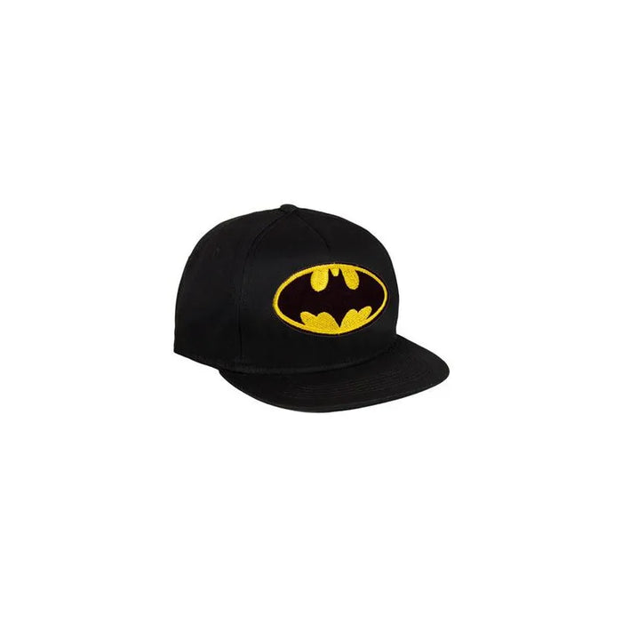 Batman Classic black cap with yellow Batman logo shown on a plain white background.