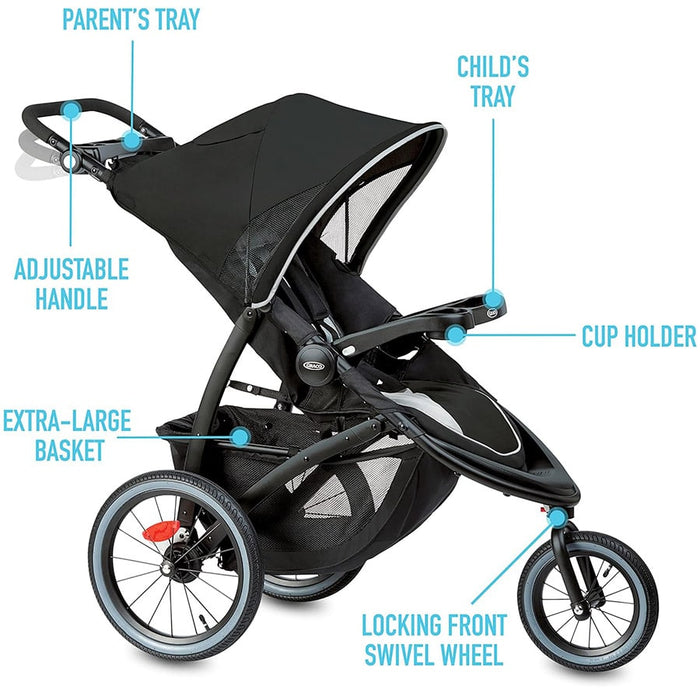 Graco FastAction Jogger LX Travel System Baby Stroller and Car Seat Combo - Mansfield