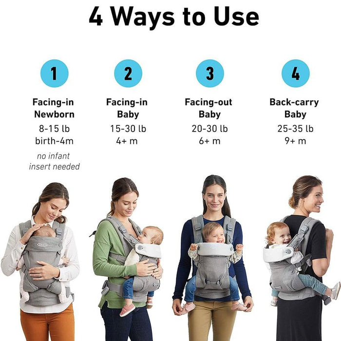 Graco Cradle Me 4 In 1 Baby Carrier Mineral Grey